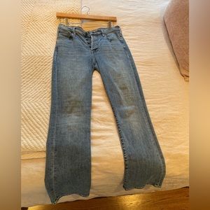 Mother denim size 28 dark blue jeans button fly worn less than 5 times